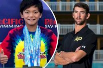 فيلبس يهنىء السباح الناشىء أبوادا على تحطيمه رقمه القياسي 