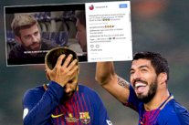 لويس سواريز يطالب بيكيه بالاعتزال .. وميسي يؤيده