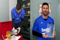 ميسي يتسلم جائزتي البيتشيشي وأفضل لاعب في الليغا