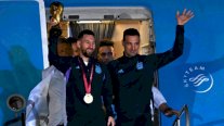 وصول منتخب الارجنتين الفائز بكأس العالم 2022 الى بوينوس أيريس
