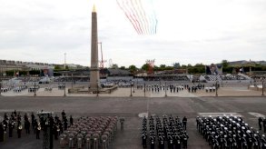 لقطة من احتفالات فرنسا بعيدها الوطني أمام مسلة الأقصر