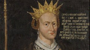 رسم لمارغريت الأولى ملكة الدنمارك التي يعود إليها الفضل في تشكيل اتحاد كالمار الذي ضم الدنمارك والسويد والنرويج - Getty Images