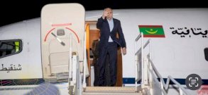 الرئيس الموريتاني،محمد ولد الشيخ الغزواني لدى مغادرته نواكشوط