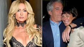 جيفري إبستين يحتضن شريكته ماكسويل وفي الإطار باريس هيلتون