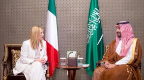 ولي العهد السعودي الأمير محمد بن سلمان يلتقي جورجيا ميلوني رئيسة وزراء إيطاليا