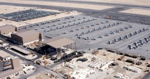 جانب من القوات الأميركية في قاعدة العديد القطرية الجوية 