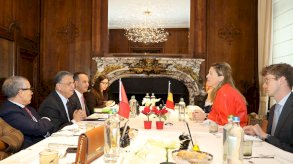 جانب من المباحثات المغربية - البلجيكية في بروكسل