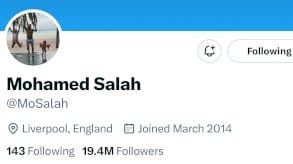 صلاح يزيل اسم ليفربول من حسابه بمنصة إكس