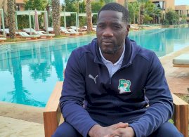 مدرب منتخب ساحل العاج إيمرس فاي خلال مقابلة مع وكالة فرانس برس على هامش كأس أمم إفريقيا في مراكش في 29 كانون الأول/ديسمبر 2025