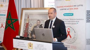 وزير الصحة والحماية الاجتماعية المغربي امين التهراوي خلال تخليد الوزراة لليوم الوطني للحد من انتشار فيروس (الأيدز) الاثنين