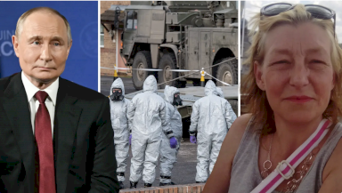 صورة مجمعة للرئيس الروسي والضحية البريطامية السيدة دون ستورجيس