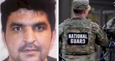 رحمان الله لاكانوال وفي الإطار عناصر من الحرس الوطني الأميركي