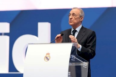 فلورنتينو بيريس رئيس ريال مدريد الإسباني في ملعب سانتياغو برنابيو. 16 تموز/يوليو 2024