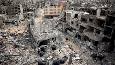 جانب من الدمار جراء القصف الإسرائيلي على قطاع غزة 