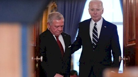 صورة أرشيفية لآخر لقاء بين الرئيس الأميركي والعاهل الأردني في فبراير 2024