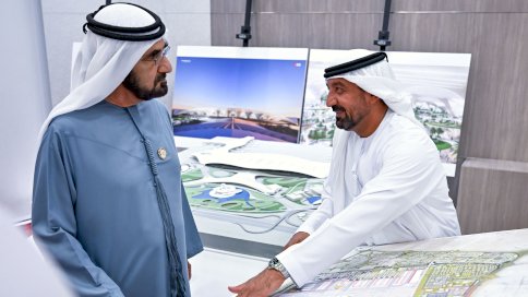 حاكم دبي محمد بن راشد آل مكتوم وأحمد بن سعيد آل مكتوم، رئيس مؤسسة رئيس هيئة دبي للطيران المدني